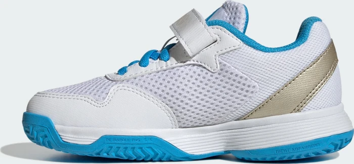 adidas Courtflash Hook-and-Loop cloud white/cyber metallic/lucid aquamarine (Junior)