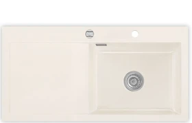 systemceram Mera 100 SL Einbau Becken rechts mit Ablauffernbedienung magnolie