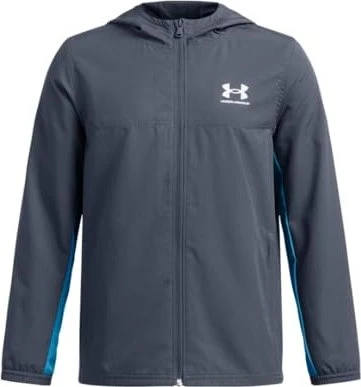 Under Armour Rival Woven Jacke downpour grey/ether blue/white (Junior)