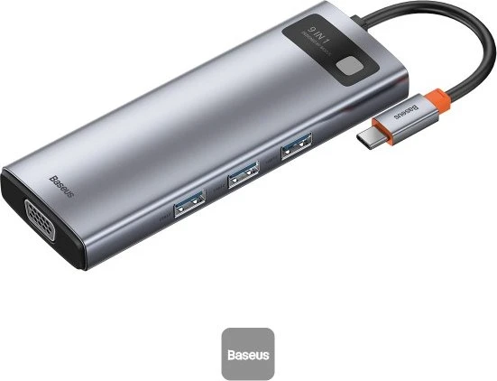 Baseus Metal Gleam 9-in-1 Hub, USB-C 3.0 [Stecker]