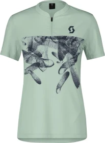 Scott Trail Flow Zip Trikot kurzarm fresh green/metal blue (Damen)