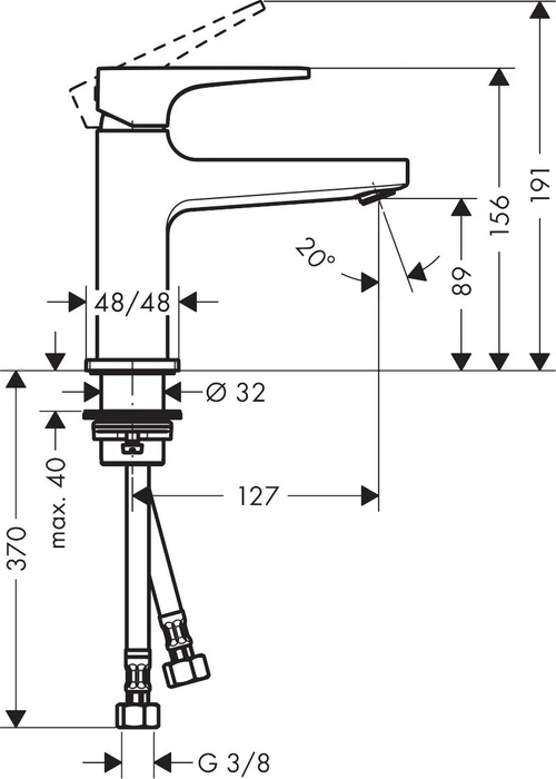 Hansgrohe Metropol Waschbeckenarmatur 100 mit Push-Open Ablaufgarnitur chrom
