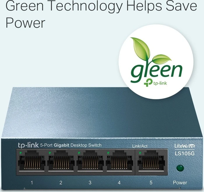 TP-Link LS100 LiteWave Desktop Gigabit Switch, 5x RJ-45