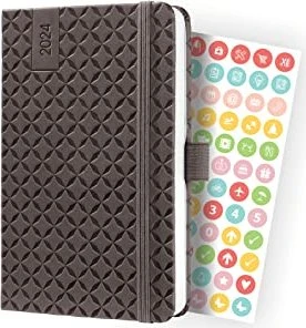 Sigel Jolie Wochenkalender 2024, A6, Hardcover, braun, 87 Blatt