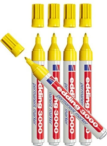 edding 3000 Permanentmarker gelb, 5er-Pack
