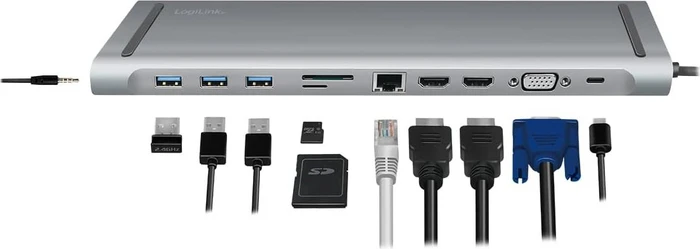 LogiLink USB 3.2 Gen 1 Dockingstation 11-Port, USB-C 3.0 [Stecker]