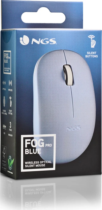 NGS Fog Pro Silent Wireless Mouse blau, USB