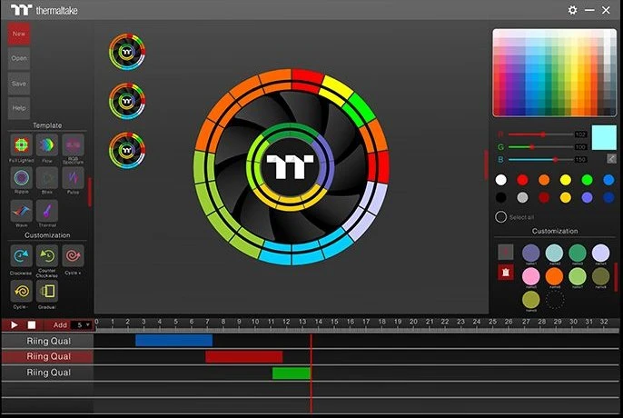 Thermaltake Riing Quad 14 RGB Radiator Fan TT Premium Edition schwarz, 140mm