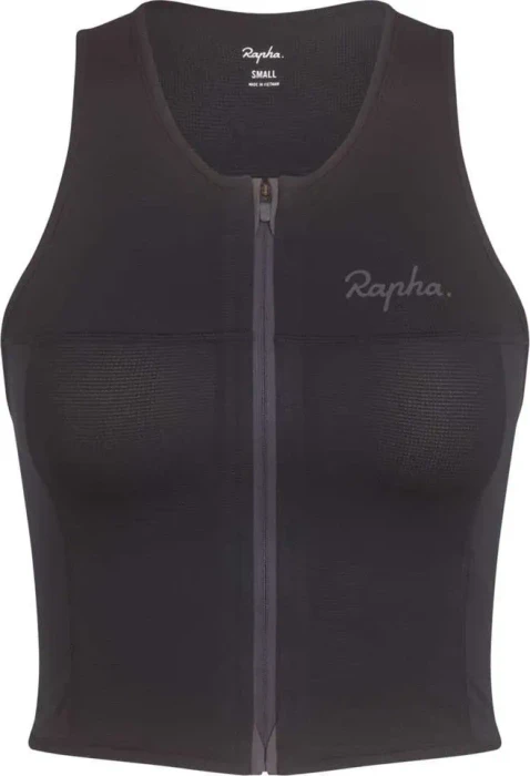 Rapha Cropped Zip Tank Trikot ärmellos schwarz (Damen)