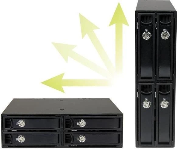 StarTech SATSASBP425, 5.25" Wechselrahmen auf 4x 2.5" SATA