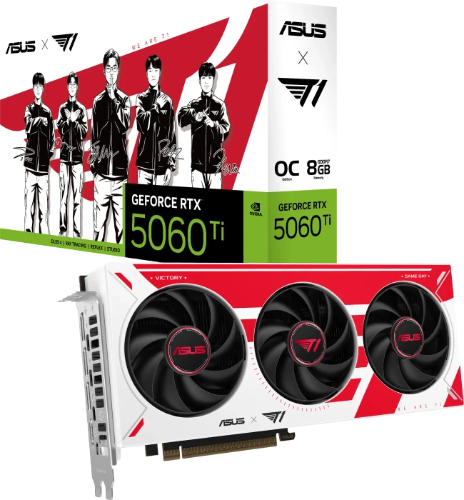 ASUS T1 GeForce RTX 5060 Ti OC Edition, T1-RTX5060TI-O8G-GAMING, 8GB GDDR7, HDMI, 3x DP
