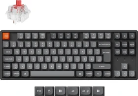 Keychron K8 Max, TKL, schwarz/grau, LEDs RGB, hot-swap, Keychron Super RED, USB/Bluetooth, DE