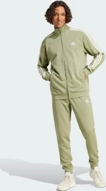 adidas Basic 3-Streifen French Terry Trainingsanzug tent green/off white (Herren)