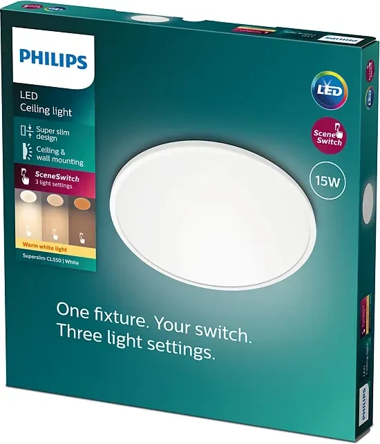 Philips Super Slim LED-Panel rund 15W weiß