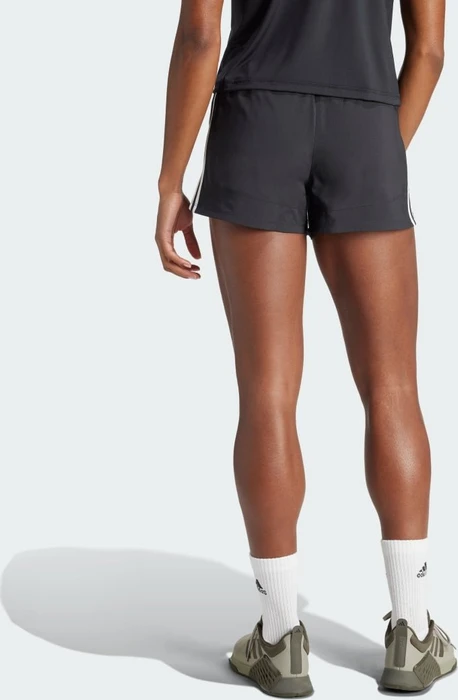 adidas Pacer Training 3-Streifen Woven High-Rise Trainingshose kurz schwarz/weiß (Damen)