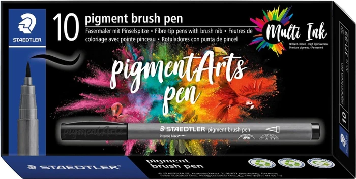 Staedtler pigment brush pen 371 kirschrot, 10er-Pack