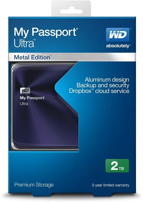 Western Digital WD My Passport Ultra Metal blau/schwarz, 2TB, USB 3.0 Micro-B