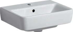 Geberit Renova Plan Handwaschbecken 45cm, Hahnloch mittig, mit Überlauf, weiß/KeraTect