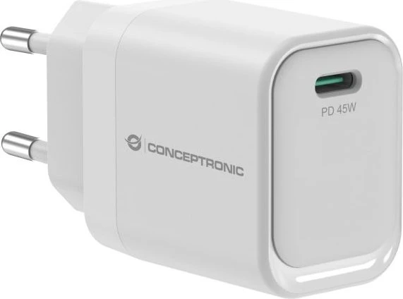 Conceptronic 1-Port 45W GaN USB-C PD Ladegerät weiß
