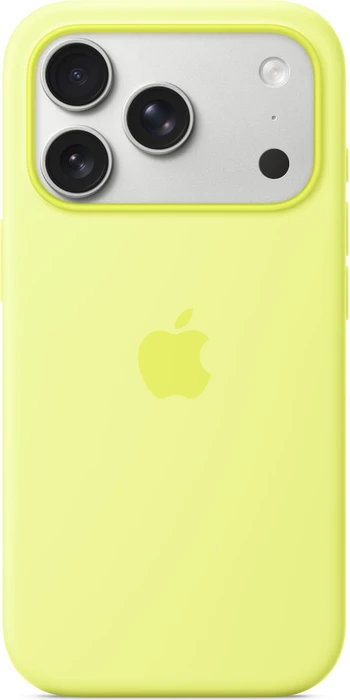 Apple Silikon Case mit MagSafe für iPhone 17 Pro neongelb
