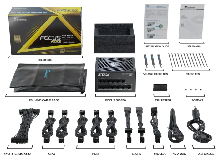 Seasonic Focus GX ATX 3 (2024) GX-850 850W, ATX 3.1