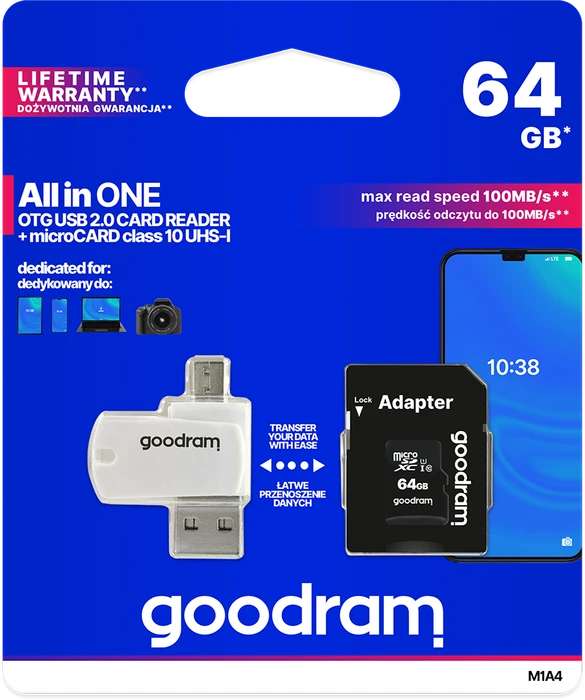 goodram M1A4 ALL in ONE R60 64GB Kit, UHS-I, Class 10