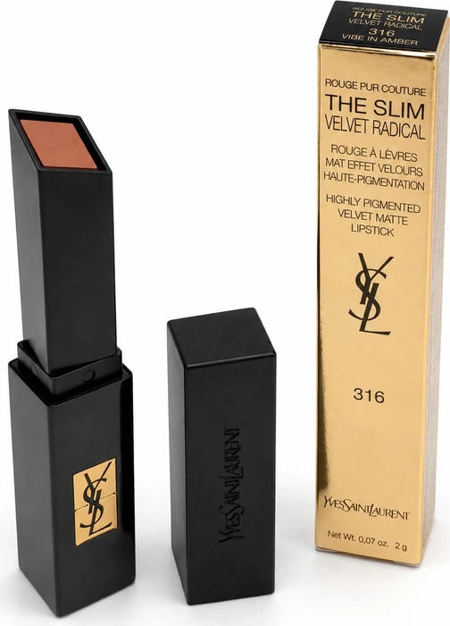 Yves Saint Laurent Rouge Pur Couture The Slim Velvet Radical Lippenstift 316 vibe in amber, 2.2g