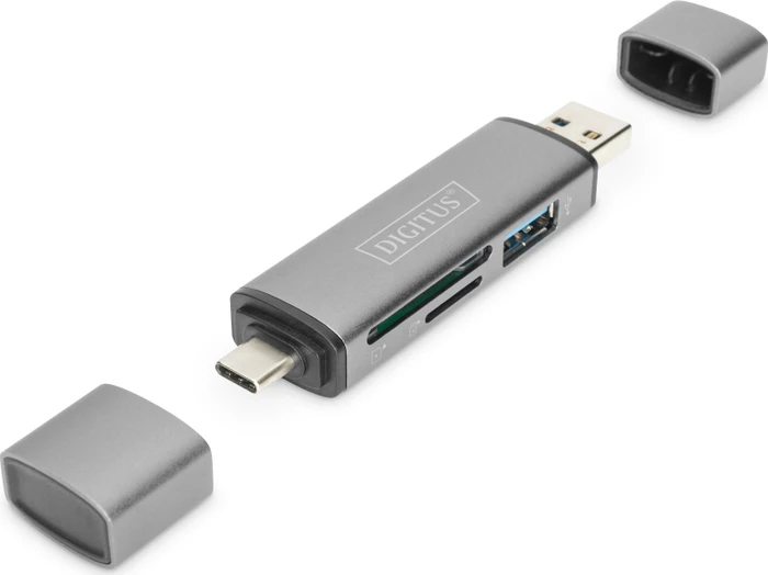 Digitus Dual Cardreader, USB-A 3.0/USB-C 2.0 [Stecker]