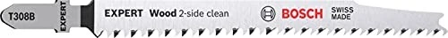 Bosch Professional EXPERT T308B HCS Wood 2-side clean Stichsägeblatt, 117mm, 3 Stück