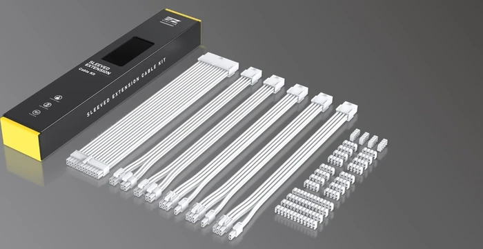 EZDIY-FAB Cable Extension Kit, 1x 24-Pin, 2x 4/8-Pin ATX, 3x 8-Pin PCIe, 16AWG, weiß