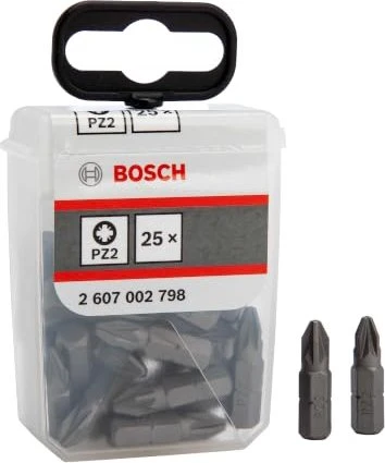 Bosch Professional Extra Hart Pozidriv Bit 1/4", PZ2x25mm, 25 Stück
