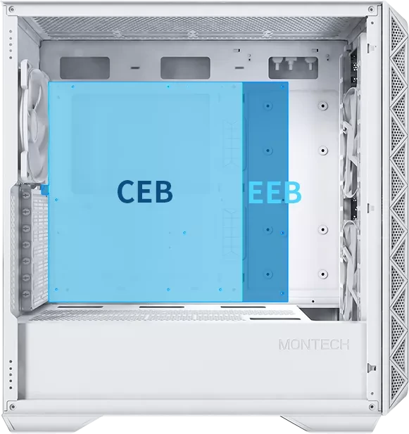 Montech Air 903 Base White, weiß, Glasfenster