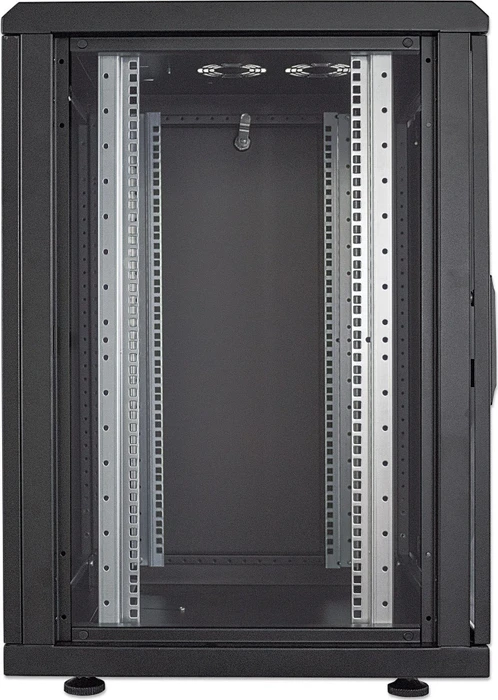 Intellinet 19" Netzwerkschrank 16HE, Sicherheitsglastür, IP20, schwarz, 600mm tief