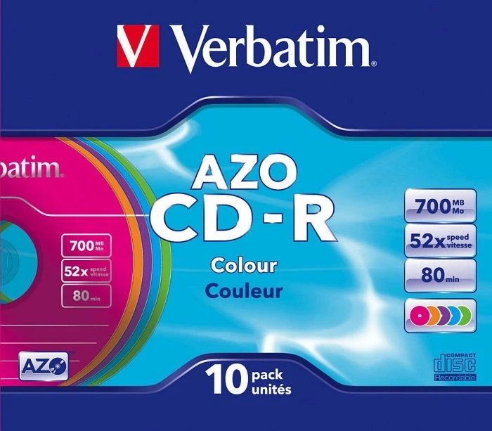 Verbatim Azo Colour CD-R 80min/700MB, 10er Pack