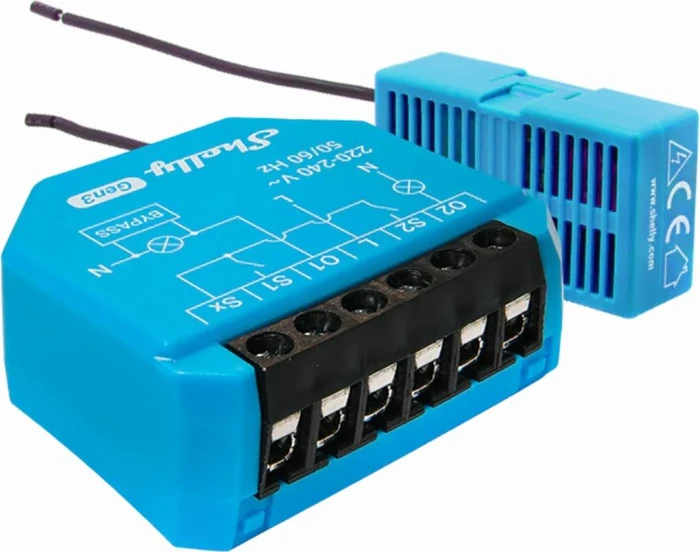 Shelly 2L Gen3, 2-Kanal, ohne Neutralleiter, Unterputz, Schaltaktor