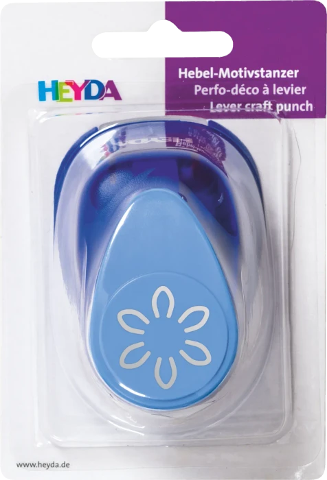 Heyda Hebel-Motivstanzer groß, Pop-Up Blume, blau, 25mm