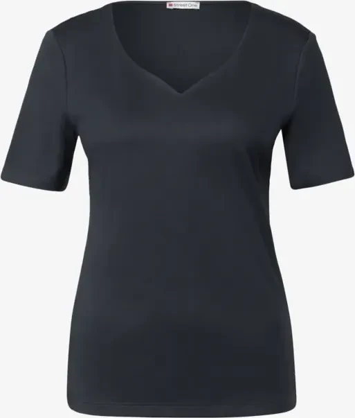 Street One Herzausschnitt T-Shirt kurzarm deepwater blue (Damen)