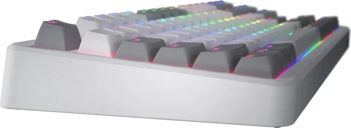 Hator Rockfall 3 TKL Wireless, PBT, weiß/grau, LEDs RGB, Aurum Lemon, USB/Bluetooth, US