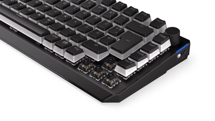 Endorfy Thock 75% Wireless Pudding, PBT, LEDs RGB, hot-swap, Kailh Box BLACK, USB/Bluetooth, DE