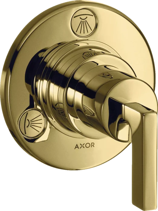 Hansgrohe Axor Citterio Ab- und Umstellventil Trio/ Quattro Unterputz mit Hebelgriff polished brass