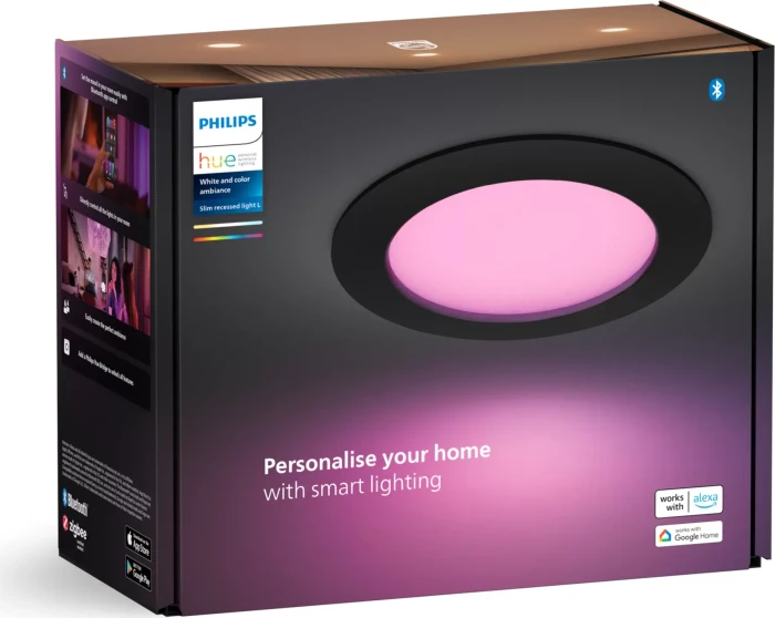 Philips Hue White and Color Ambiance Slim Einbauleuchte 170mm schwarz