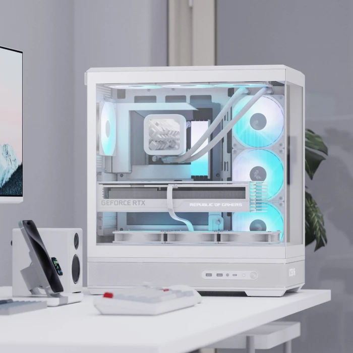 AeroCool P500B Digi White, Glasfenster