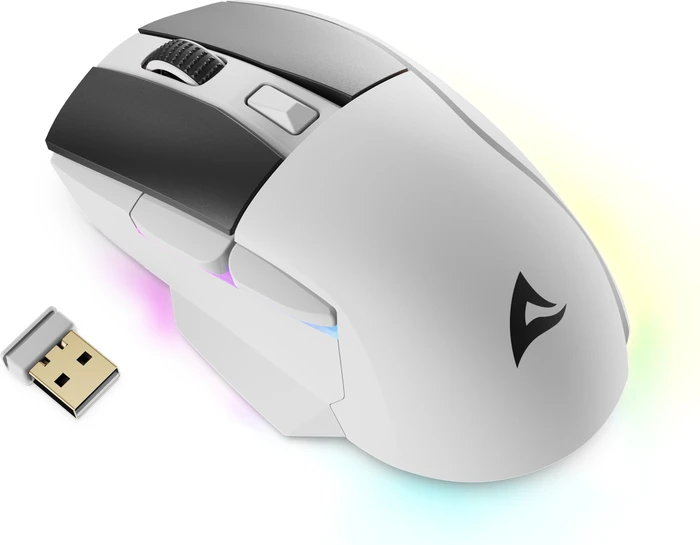 Sharkoon Skiller SGM50W mit Ladestation, weiß, USB