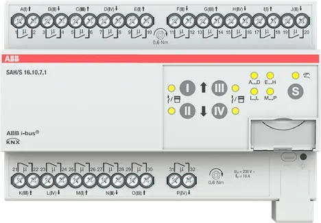 ABB SAH/S16.10.7.1 Schalt-/Jalousieaktor 16-fach, 230V, 10A, 8TE REG, Schaltaktor