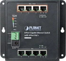 Planet WGS-800 Industrial Wallmount Gigabit Switch, 8x RJ-45, 120W PoE+ (WGS-804HP)