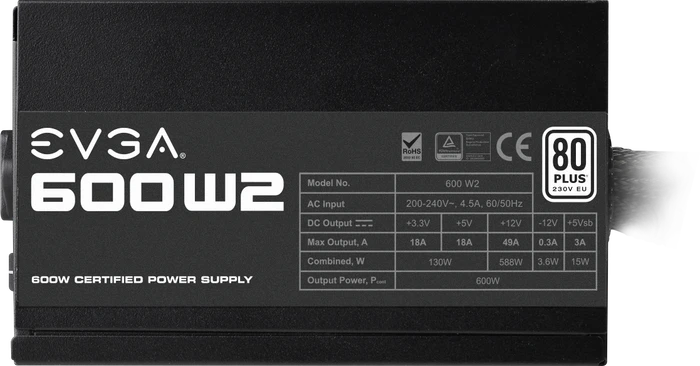 EVGA W2 600 600W, ATX