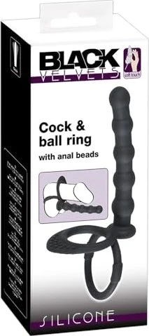 You2Toys Black Velvets Cock & Ball Ring