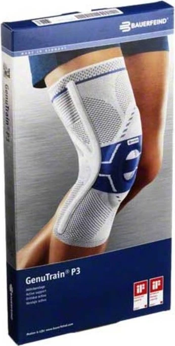 Bauerfeind GenuTrain Kniebandage P3 links titan, 1 Stück