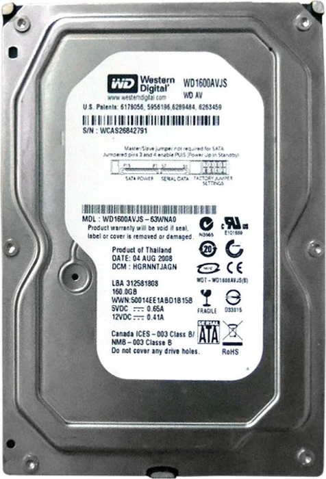 Western Digital WD AV 160GB, 3.5" / SATA 3Gb/s