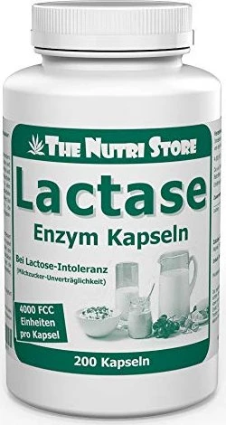 The Nutri Store Lactase 4.000 FCC Enzym Kapseln, 200 Stück